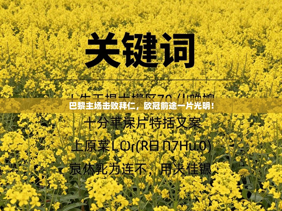 kaiyun开运·体育官方网站-巴黎主场击败拜仁,欧冠前途一片光明! 第3张